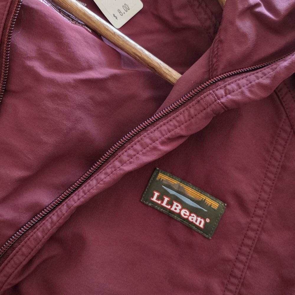 Mens Medium L.L. Bean Red and Burgundy Mountain Classic Anorak New Waterproof - Picture 5 of 11